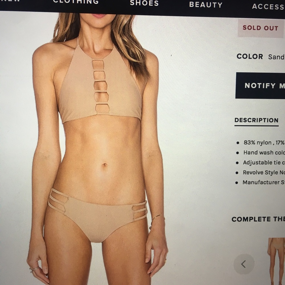 bettini bikini top & bottom in sand! both sz M!